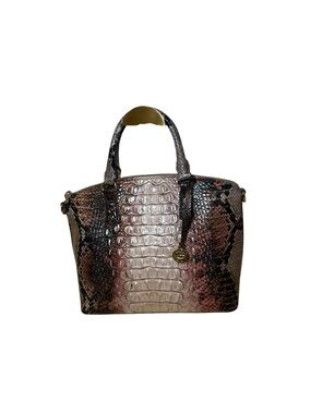 NWT Brahmin Large Duxbury Satchel in Truffle Python Ombre Melbourne